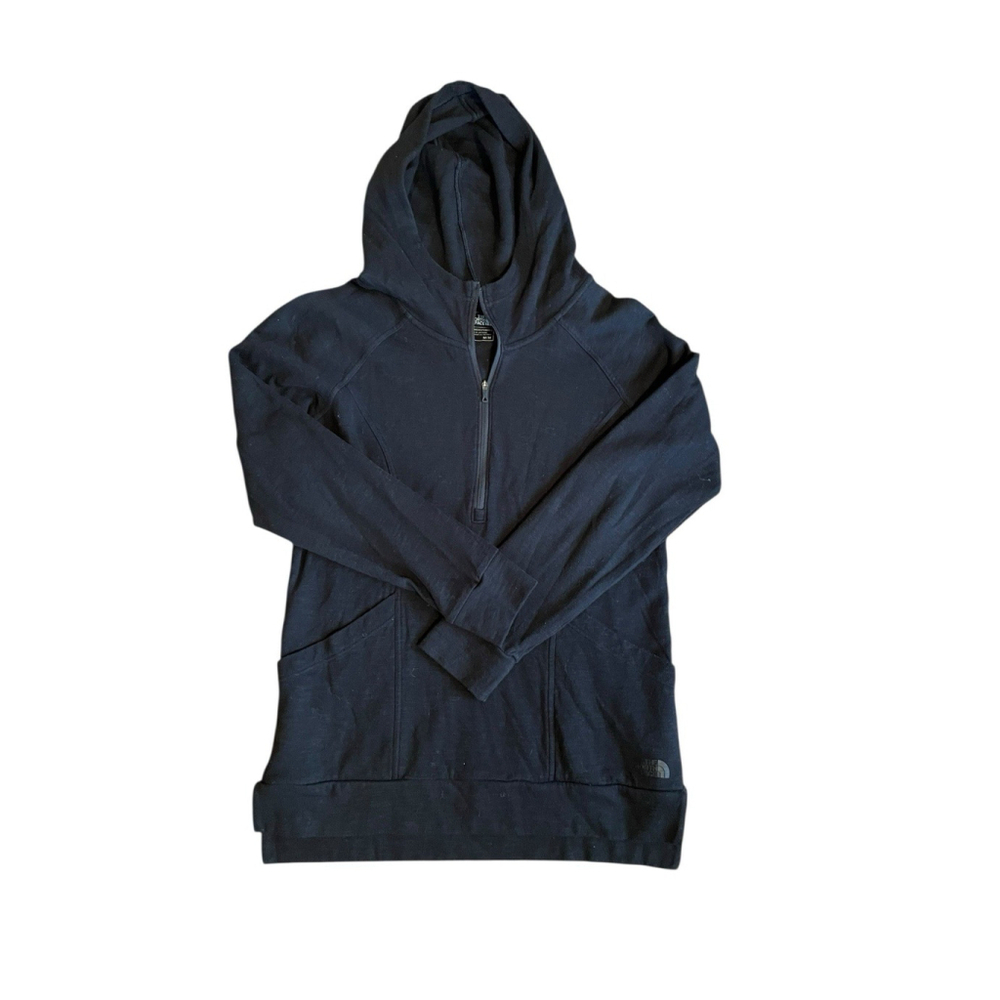 Womens The North Face Jacket 3/4 Zip Hoodie Black Size Medium